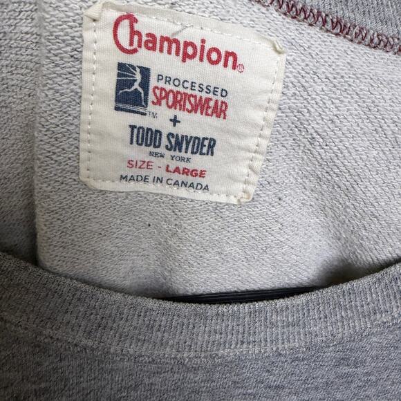 Champion Todd Snyder Sweatshirt Mens Large Gray Short Sleeve Pullover Cotton USA - Picture 7 of 9